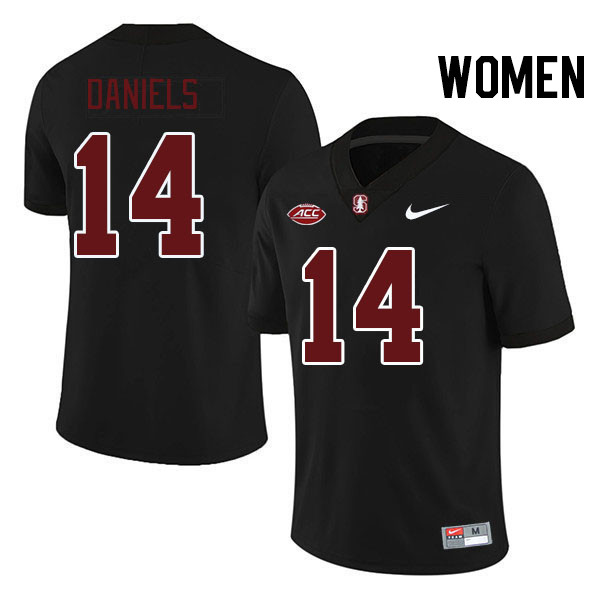 Women #14 Ashton Daniels Stanford Cardinal 2024 ACC Conference College Football Jerseys Stitched-Bla